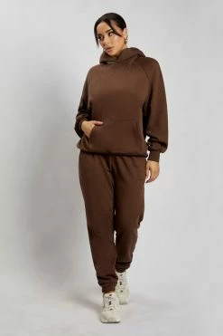 QNG Jesy Loopback Oversized Jogger - Chocolate Sweaters & Hoodies