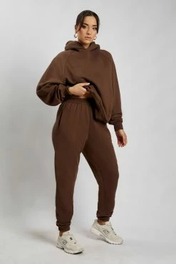 QNG Jesy Loopback Oversized Jogger - Chocolate Sweaters & Hoodies