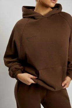 QNG Sweaters & Hoodies Monika Loopback Oversized Hoodie - Chocolate 22 QNG Sweaters & Hoodies Monika Loopback Oversized Hoodie - Chocolate