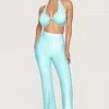 WXI All Bottoms Geneva Flared Shinning Trouser - Turquoise