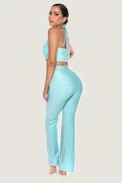 ROM Geneva Knot Front Crop Top - Turquoise 7 ROM Geneva Knot Front Crop Top - Turquoise