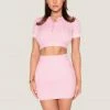 SOP All Bottoms Cece Ribbed Mini Skirt - Pink