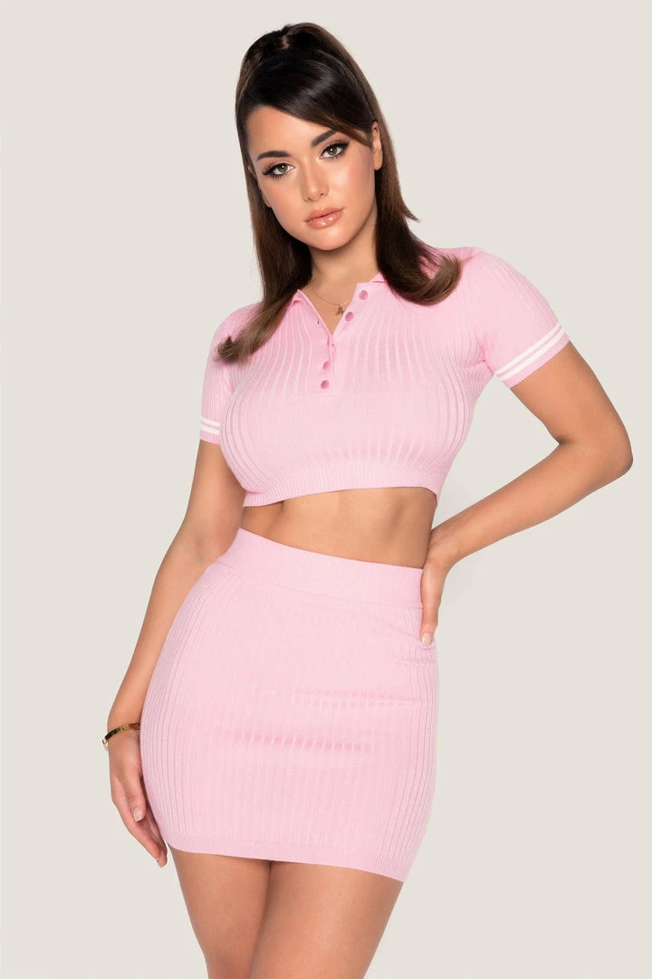 SOP All Bottoms Cece Ribbed Mini Skirt - Pink 5 SOP All Bottoms Cece Ribbed Mini Skirt - Pink