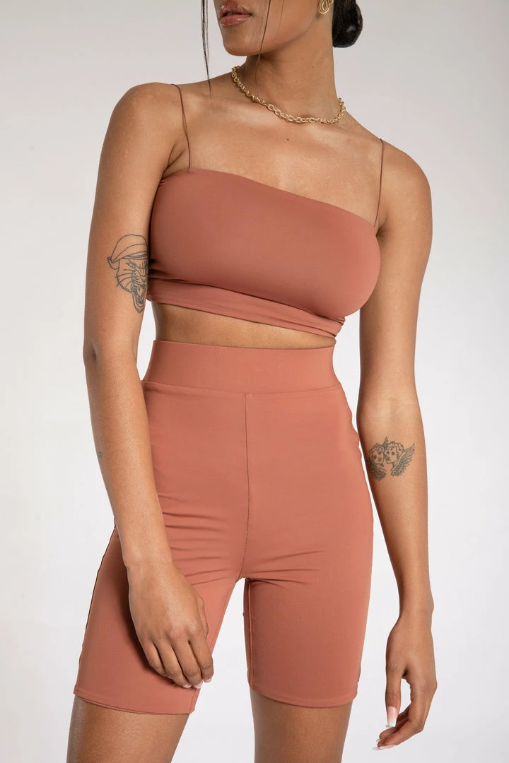 WXI All Bottoms Cameryn High Waisted Bike Short - Sienna 3 WXI All Bottoms Cameryn High Waisted Bike Short - Sienna