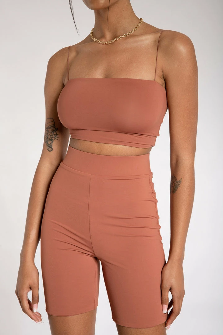 WXI All Bottoms Cameryn High Waisted Bike Short - Sienna 1 WXI All Bottoms Cameryn High Waisted Bike Short - Sienna