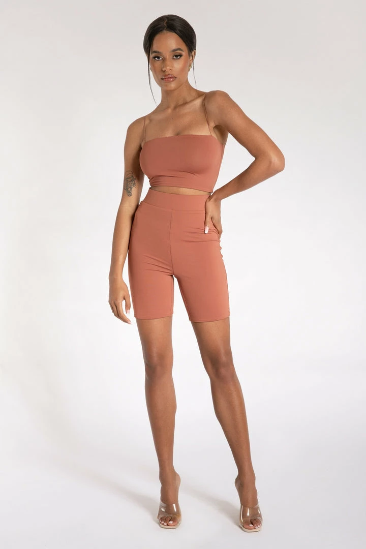 WXI All Bottoms Cameryn High Waisted Bike Short - Sienna 7 WXI All Bottoms Cameryn High Waisted Bike Short - Sienna