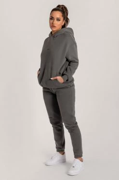 QNG Two Piece Sets Bay Unisex Oversized Cosy Hoodie - Charcoal
