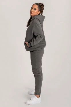 QNG Two Piece Sets Bay Unisex Oversized Cosy Hoodie - Charcoal