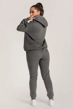 QNG Two Piece Sets Bay Unisex Oversized Cosy Hoodie - Charcoal