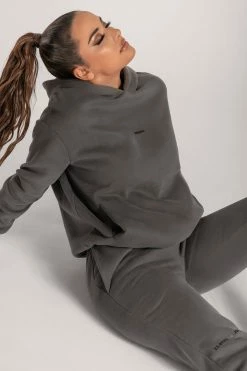 QNG Two Piece Sets Bay Unisex Oversized Cosy Hoodie - Charcoal