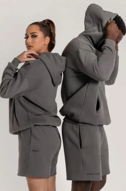 QNG Two Piece Sets Bay Unisex Oversized Cosy Hoodie - Charcoal