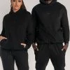 QNG Bay Unisex Oversized Cosy Hoodie - Black