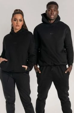 QNG Bay Unisex Oversized Cosy Hoodie - Black