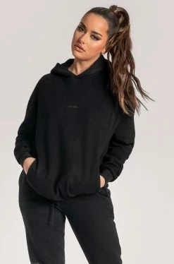 QNG Bay Unisex Oversized Cosy Hoodie - Black