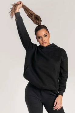 QNG Bay Unisex Oversized Cosy Hoodie - Black