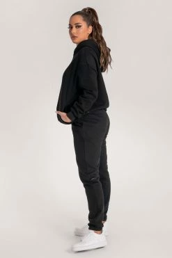 QNG Bay Unisex Oversized Cosy Hoodie - Black