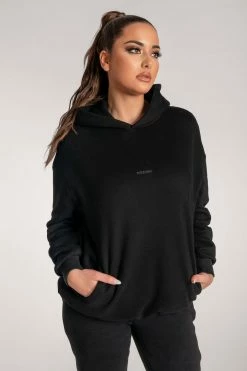 QNG Bay Unisex Oversized Cosy Hoodie - Black