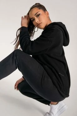 QNG Bay Unisex Oversized Cosy Hoodie - Black