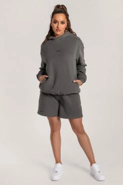 QNG Taylor Unisex Cosy Long Shorts - Charcoal Two Piece Sets