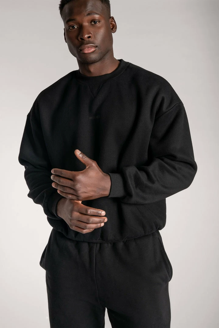 QNG Two Piece Sets Max Unisex Crew Neck Cosy Sweater - Black 9 QNG Two Piece Sets Max Unisex Crew Neck Cosy Sweater - Black