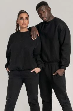 QNG Two Piece Sets Max Unisex Crew Neck Cosy Sweater - Black 19 QNG Two Piece Sets Max Unisex Crew Neck Cosy Sweater - Black