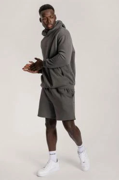 QNG Taylor Unisex Cosy Long Shorts - Charcoal Two Piece Sets