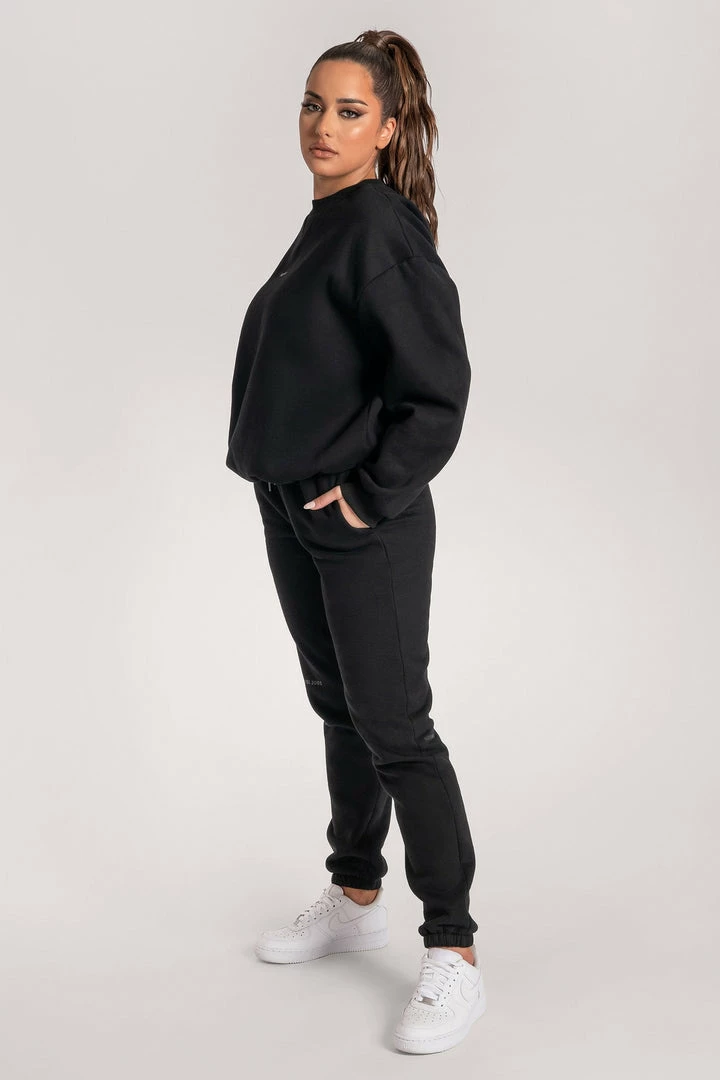 QNG Two Piece Sets Max Unisex Crew Neck Cosy Sweater - Black 16 QNG Two Piece Sets Max Unisex Crew Neck Cosy Sweater - Black