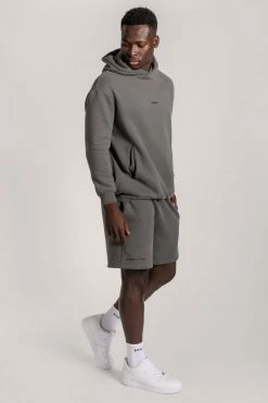 QNG Taylor Unisex Cosy Long Shorts - Charcoal Two Piece Sets