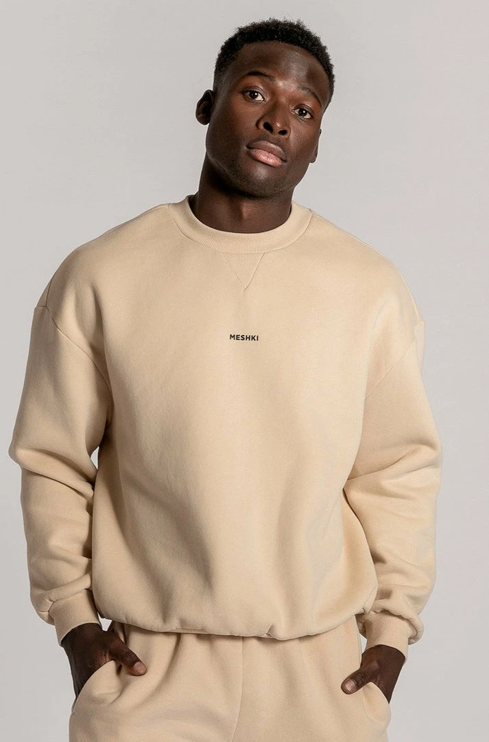 QNG Max Unisex Crew Neck Cosy Sweater - Oatmeal 10 QNG Max Unisex Crew Neck Cosy Sweater - Oatmeal