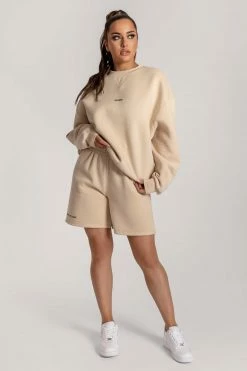 QNG Max Unisex Crew Neck Cosy Sweater - Oatmeal 35 QNG Max Unisex Crew Neck Cosy Sweater - Oatmeal