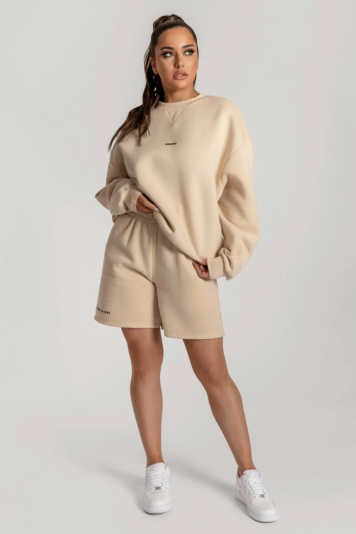 QNG Max Unisex Crew Neck Cosy Sweater - Oatmeal 17 QNG Max Unisex Crew Neck Cosy Sweater - Oatmeal