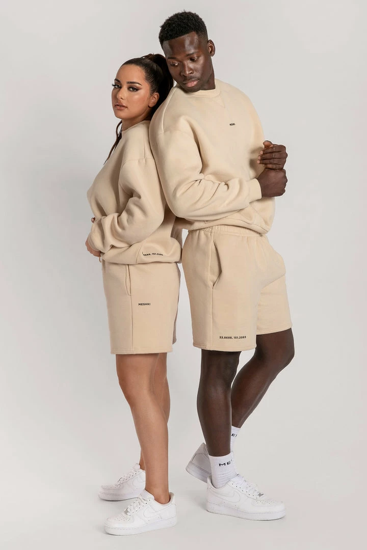 QNG Max Unisex Crew Neck Cosy Sweater - Oatmeal 3 QNG Max Unisex Crew Neck Cosy Sweater - Oatmeal