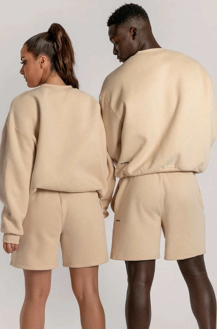 QNG Max Unisex Crew Neck Cosy Sweater - Oatmeal 2 QNG Max Unisex Crew Neck Cosy Sweater - Oatmeal