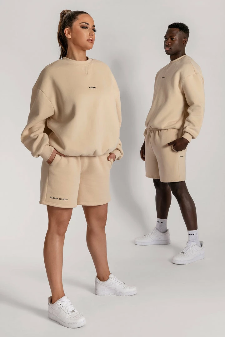 QNG Max Unisex Crew Neck Cosy Sweater - Oatmeal 5 QNG Max Unisex Crew Neck Cosy Sweater - Oatmeal