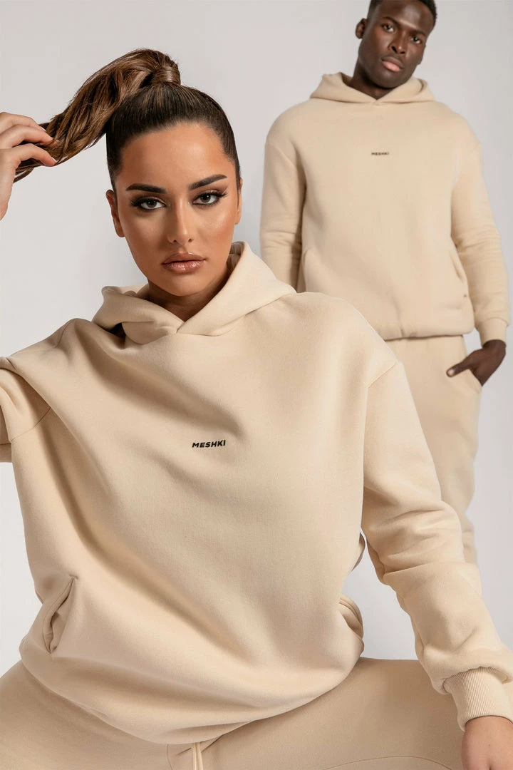 QNG Two Piece Sets Bay Unisex Oversized Cosy Hoodie - Oatmeal 1 QNG Two Piece Sets Bay Unisex Oversized Cosy Hoodie - Oatmeal