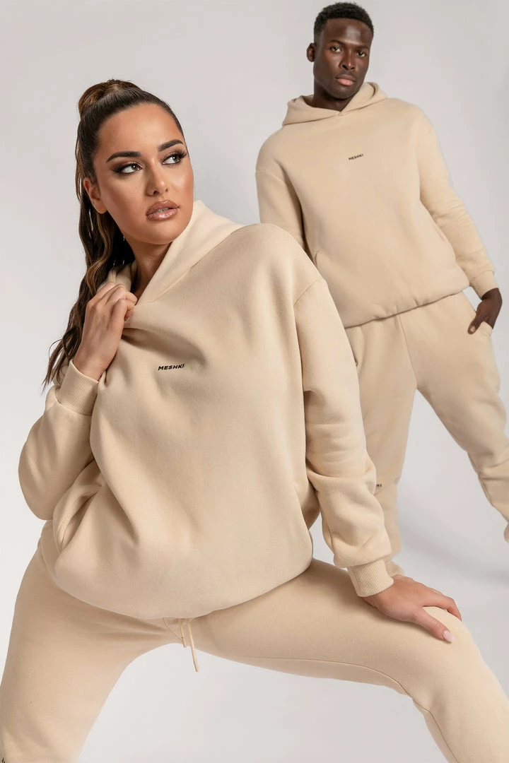 QNG Two Piece Sets Bay Unisex Oversized Cosy Hoodie - Oatmeal 7 QNG Two Piece Sets Bay Unisex Oversized Cosy Hoodie - Oatmeal
