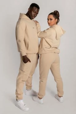 QNG Two Piece Sets Bay Unisex Oversized Cosy Hoodie - Oatmeal