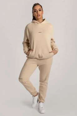 QNG Two Piece Sets Bay Unisex Oversized Cosy Hoodie - Oatmeal 45 QNG Two Piece Sets Bay Unisex Oversized Cosy Hoodie - Oatmeal