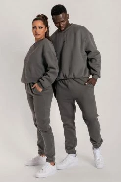 QNG Max Unisex Crew Neck Cosy Sweater - Charcoal