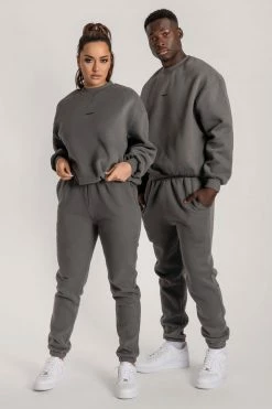 QNG Max Unisex Crew Neck Cosy Sweater - Charcoal