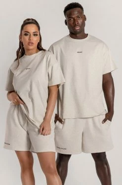 QNG Two Piece Sets Taylor Unisex Cosy Long Shorts - Snow Marle