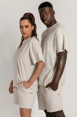 QNG Two Piece Sets Taylor Unisex Cosy Long Shorts - Snow Marle