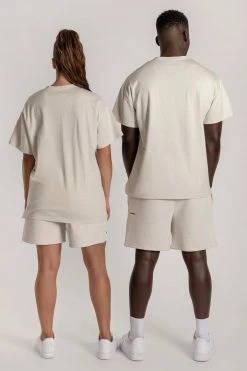 QNG Two Piece Sets Taylor Unisex Cosy Long Shorts - Snow Marle