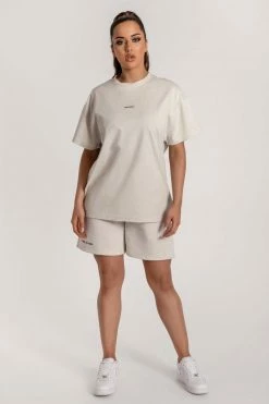 QNG Two Piece Sets Taylor Unisex Cosy Long Shorts - Snow Marle