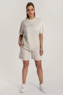 QNG Two Piece Sets Taylor Unisex Cosy Long Shorts - Snow Marle