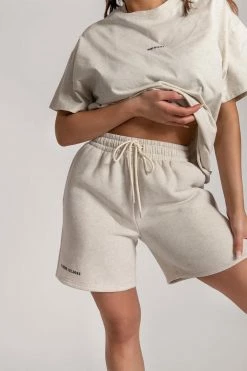 QNG Two Piece Sets Taylor Unisex Cosy Long Shorts - Snow Marle