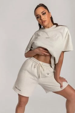 QNG Two Piece Sets Taylor Unisex Cosy Long Shorts - Snow Marle