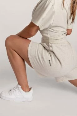 QNG Two Piece Sets Taylor Unisex Cosy Long Shorts - Snow Marle