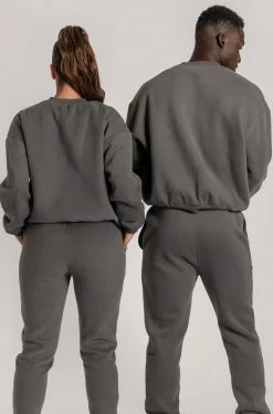 QNG Max Unisex Crew Neck Cosy Sweater - Charcoal