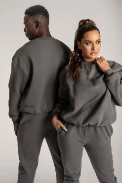 QNG Max Unisex Crew Neck Cosy Sweater - Charcoal